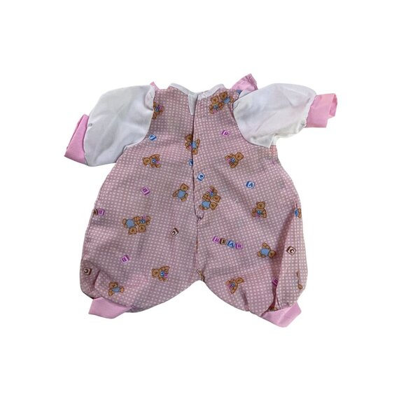 Vintage Pink Doll Bodysuit With Bear & Block Calico Print - Picture 4 of 5